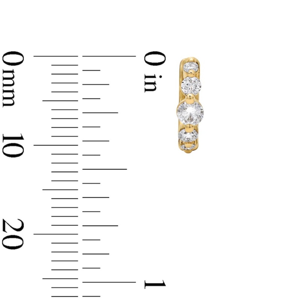 Zales Gold Lab Diamond Huggie Earrings - Picture 4 of 4